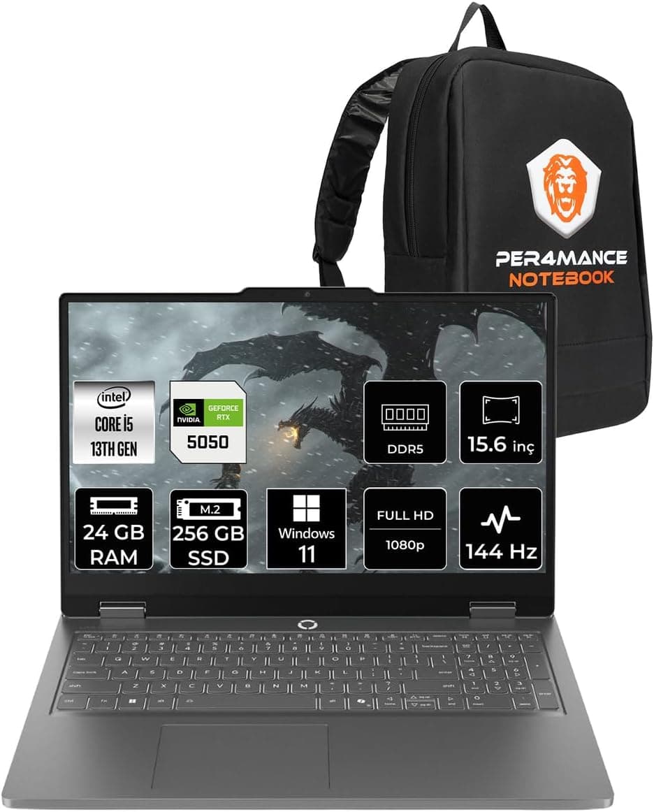 LENOVO LOQ Essential i5 13450HX 24GB 256GB SSD RTX5050/8GB 65W 15.6" FHD W11H Gaming Laptop