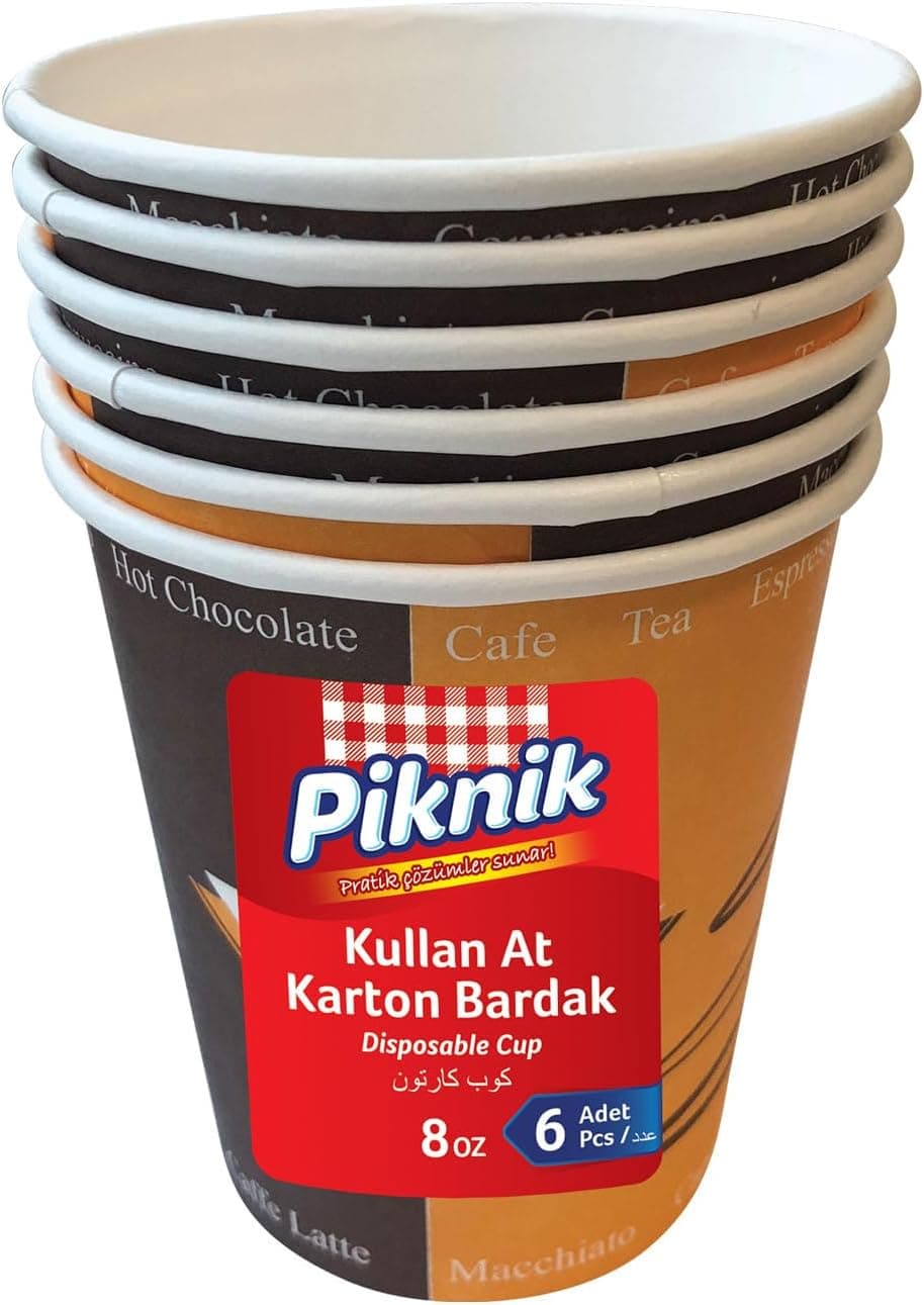 Piknik Kullan At Karton Bardak 8 Oz 6lı 1484