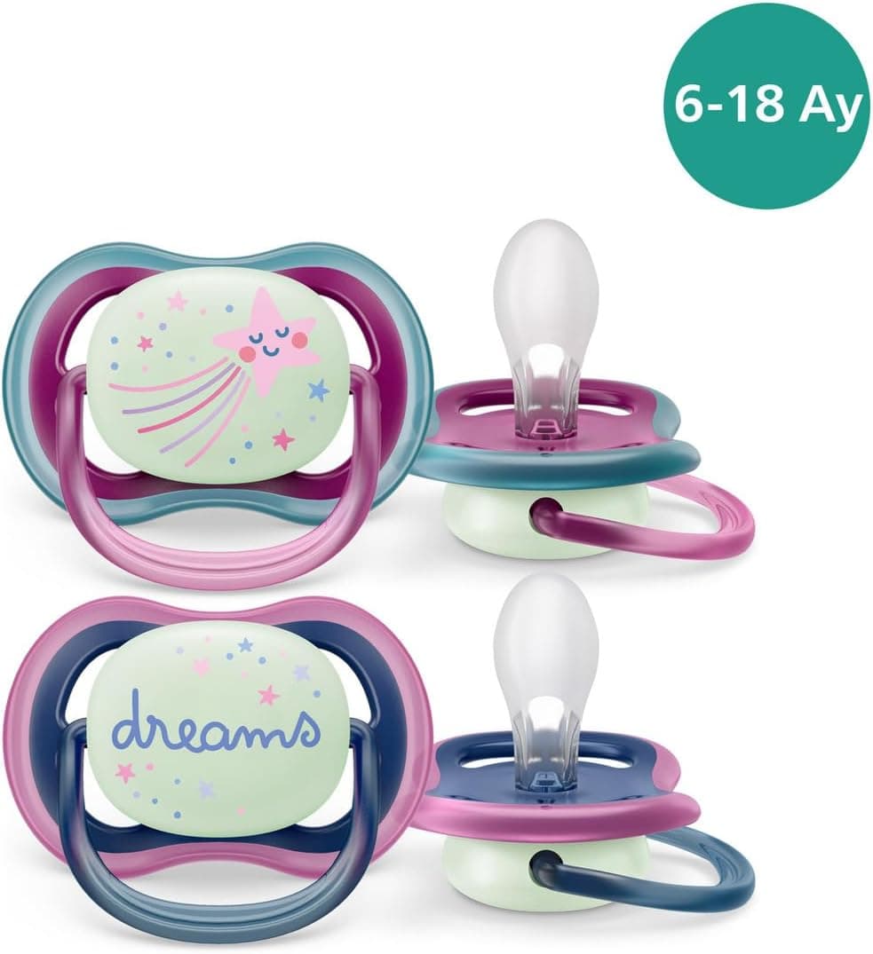 Philips-Avent Ultra Air Gece Emziği 6-18 Ay 2li Kız Scf376/14, Standart