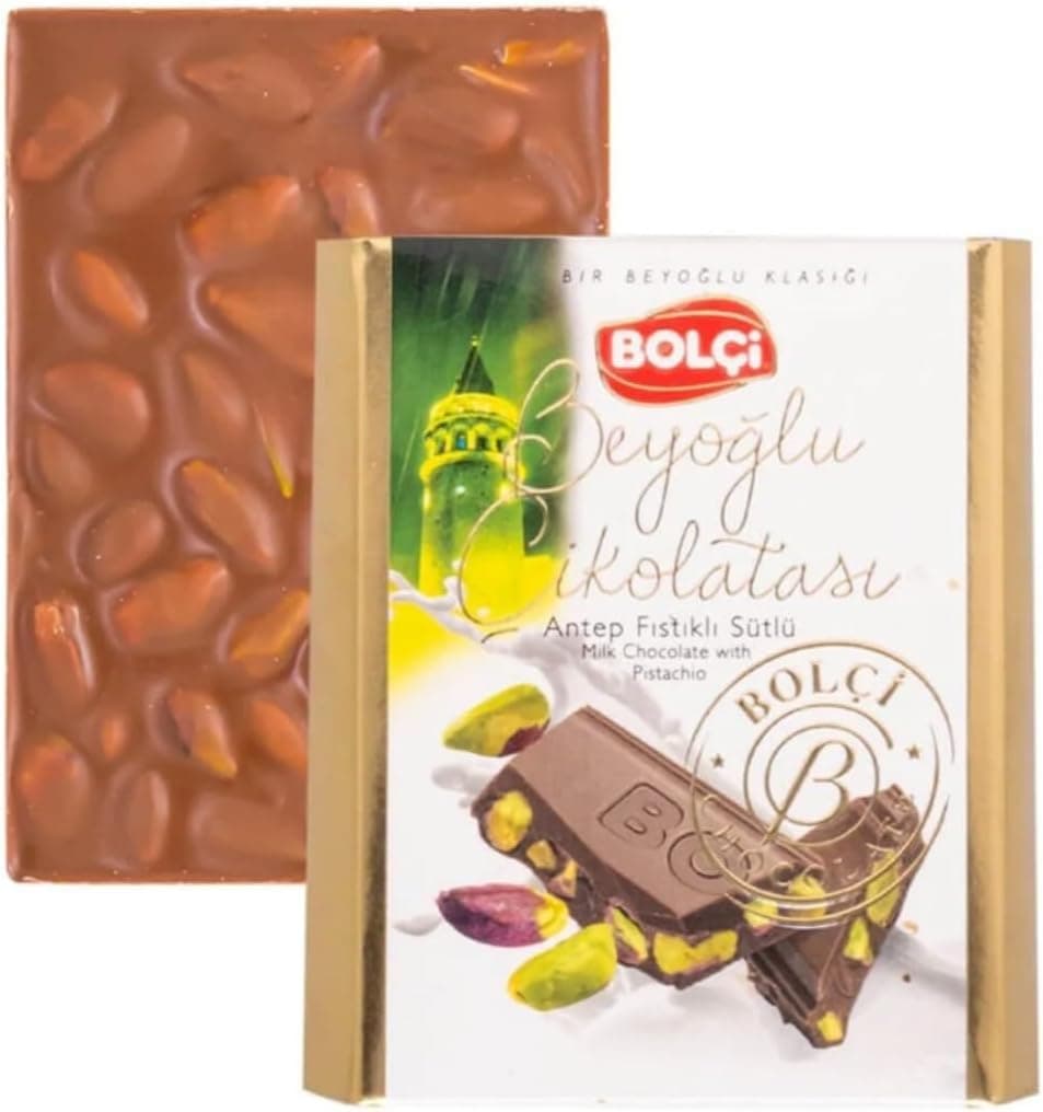 Bolçi Sütlü Antep Fıstıklı Beyoğlu Çikolatası 60g