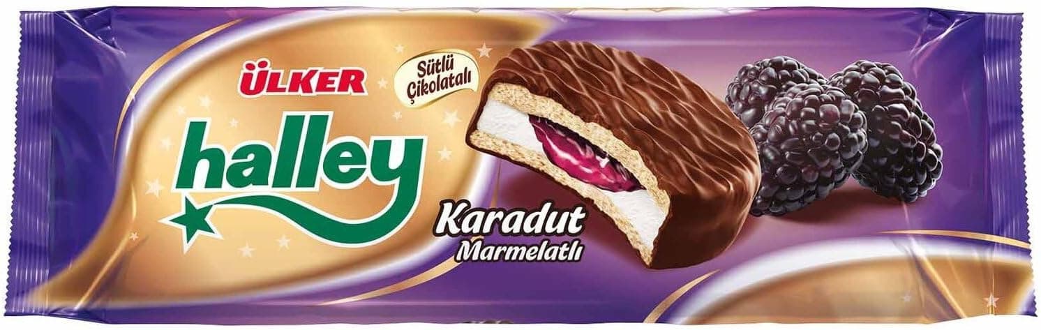 ÜLKER Halley Karadut Dolgulu Bisküvi, 33.7 Gr