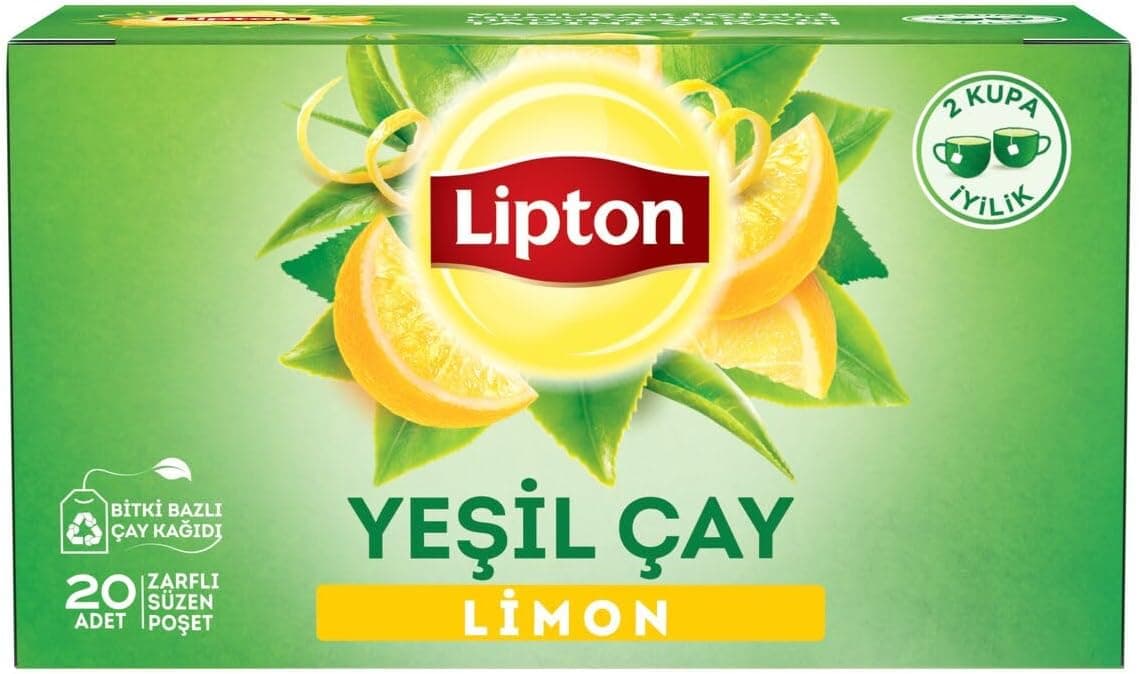 Lipton Berrak Limonlu Bardak Süzen Poşet Yeşil Çay 20li Paket, 30 g