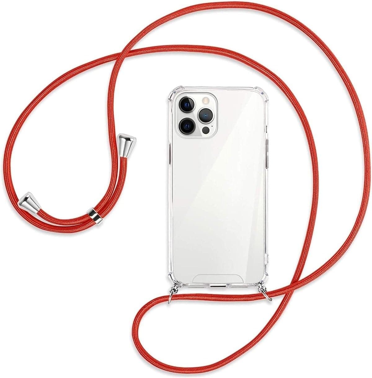 Apple Iphone 12 Pro Kılıf Boyun Omuz Askılı Ipli Anti Şok Köşe Korumalı Şeffaf Silikon Kmp ile uyumlu