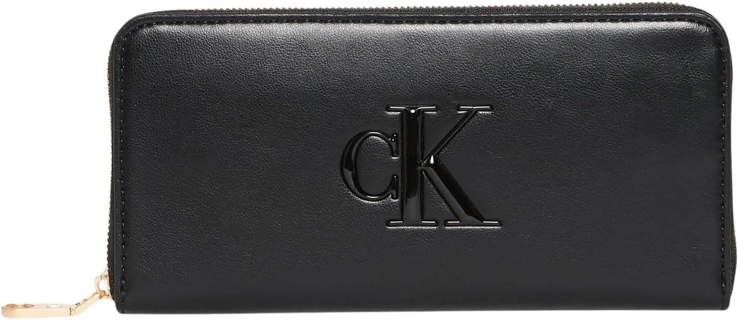 Calvin Klein BOLD CK LONG ZIP AROUND Kadın Cüzdan Black OS