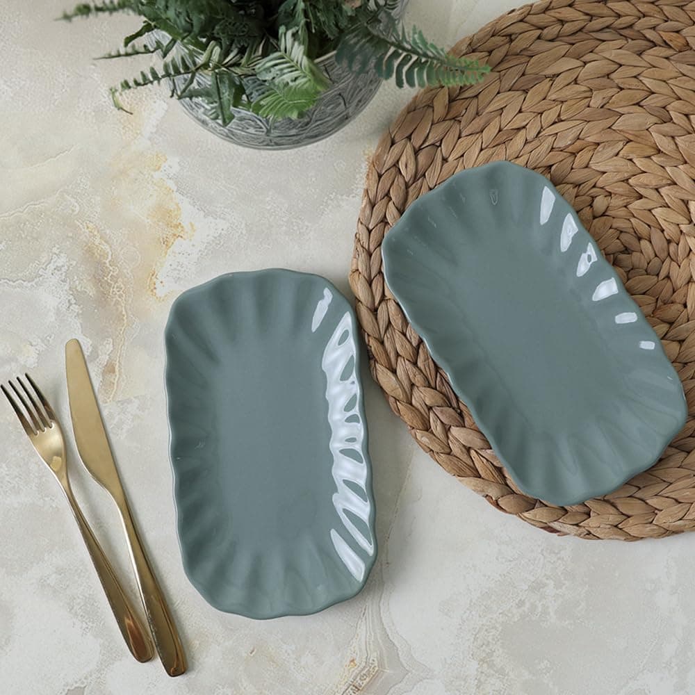 Keramika Yeşil Sirius Kayık Tabak 23 cm 2 Adet 326