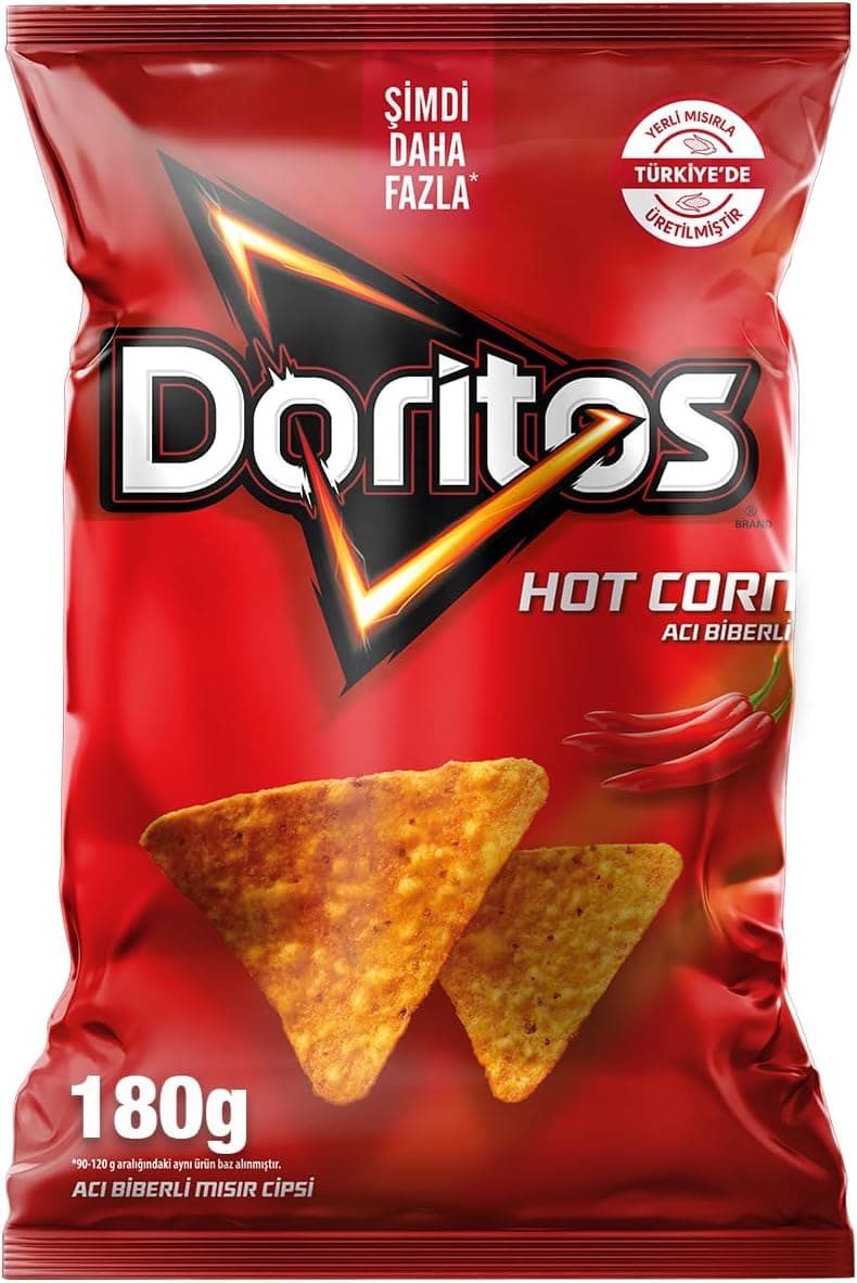 Doritos Hot Corn Acı Biberli Mısır Cipsi Parti Boy 180 g