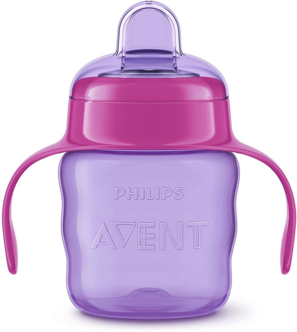Philips Avent Eğitici Damlatmaz Bardak, 6 Ay+, Kız Bebekler için, Yumuşak Silikon Uç, Kolay Tutuş, Sızdırmaz Tasarım, Bulaşık Makinesinde Yıkanabilir, 200 ml, SCF551/03