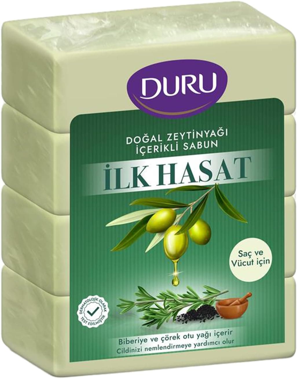 Duru İlk Hasat Doğal Zeytinyağı İçerikli Sabun 4 × 150 gr