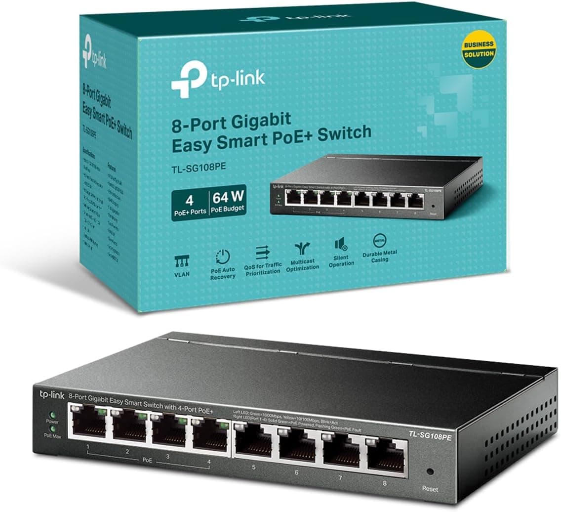 TP-Link TL-SG108PE, 8 Port Gigabit / 4 Port POE Smart Switch