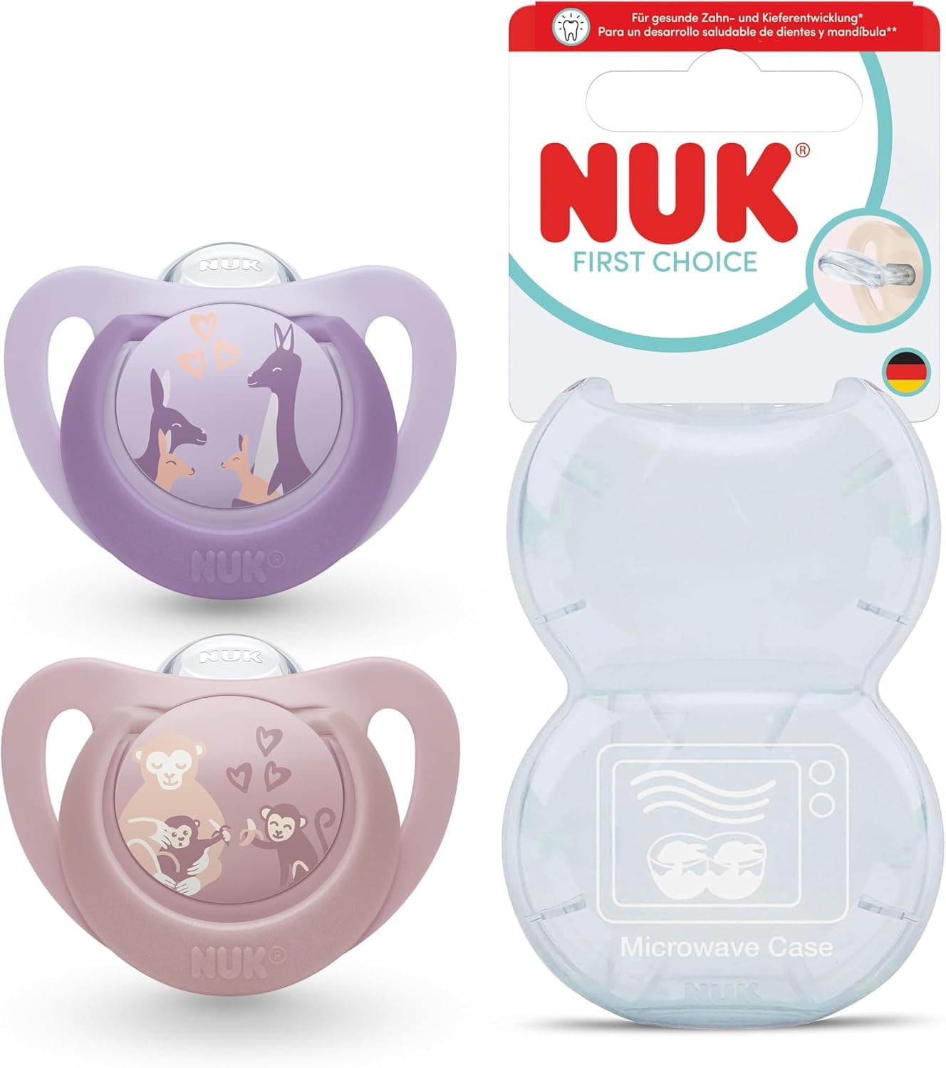 NUK First Choice Emzik, 6-18 ay, Maymun/Kanguru