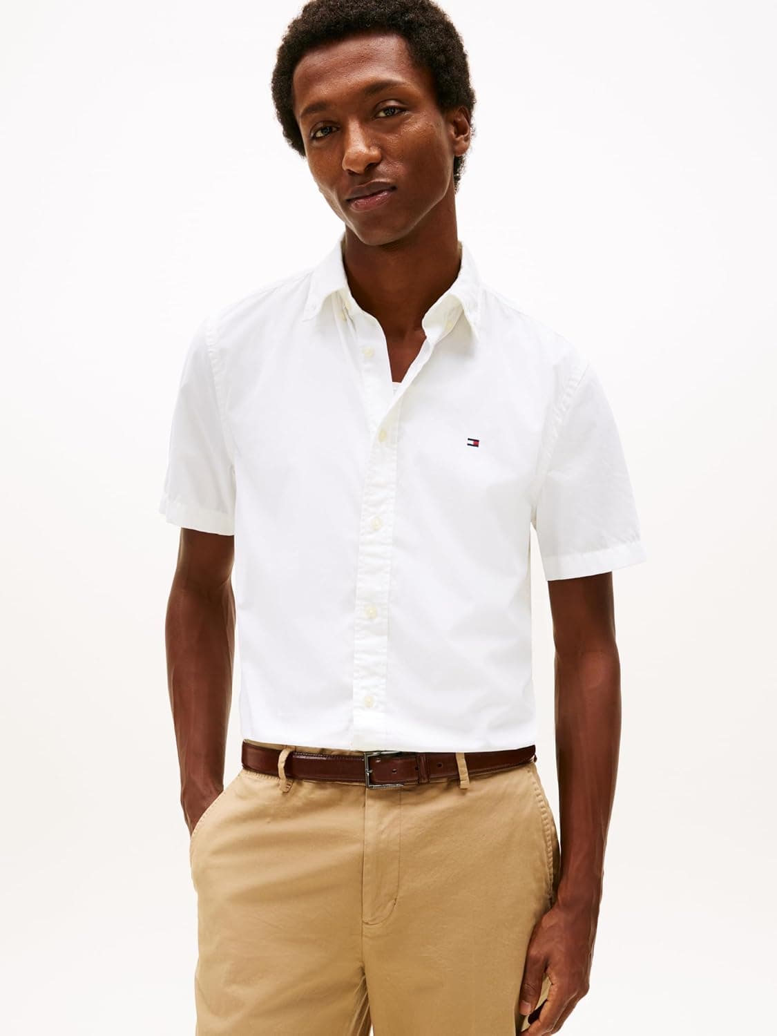 Tommy Hilfiger CORE FLEX POPLIN SOLID S/S SHIRT Tişört Erkek