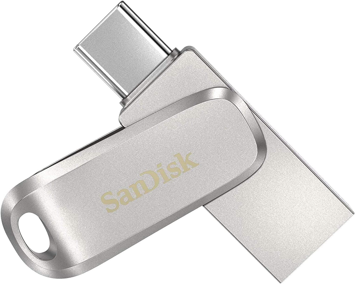 SanDisk Ultra Dual Drive Luxe USB Type-C Drive Akıllı Telefon Depolama Alanı 512 GB (Taşınabilir Depolama, USB 3.1 Gen 1, Dönen Tasarım, 150 MB/s Okuma, USB Sürücü, Otomatik Yedekleme), Gümüş