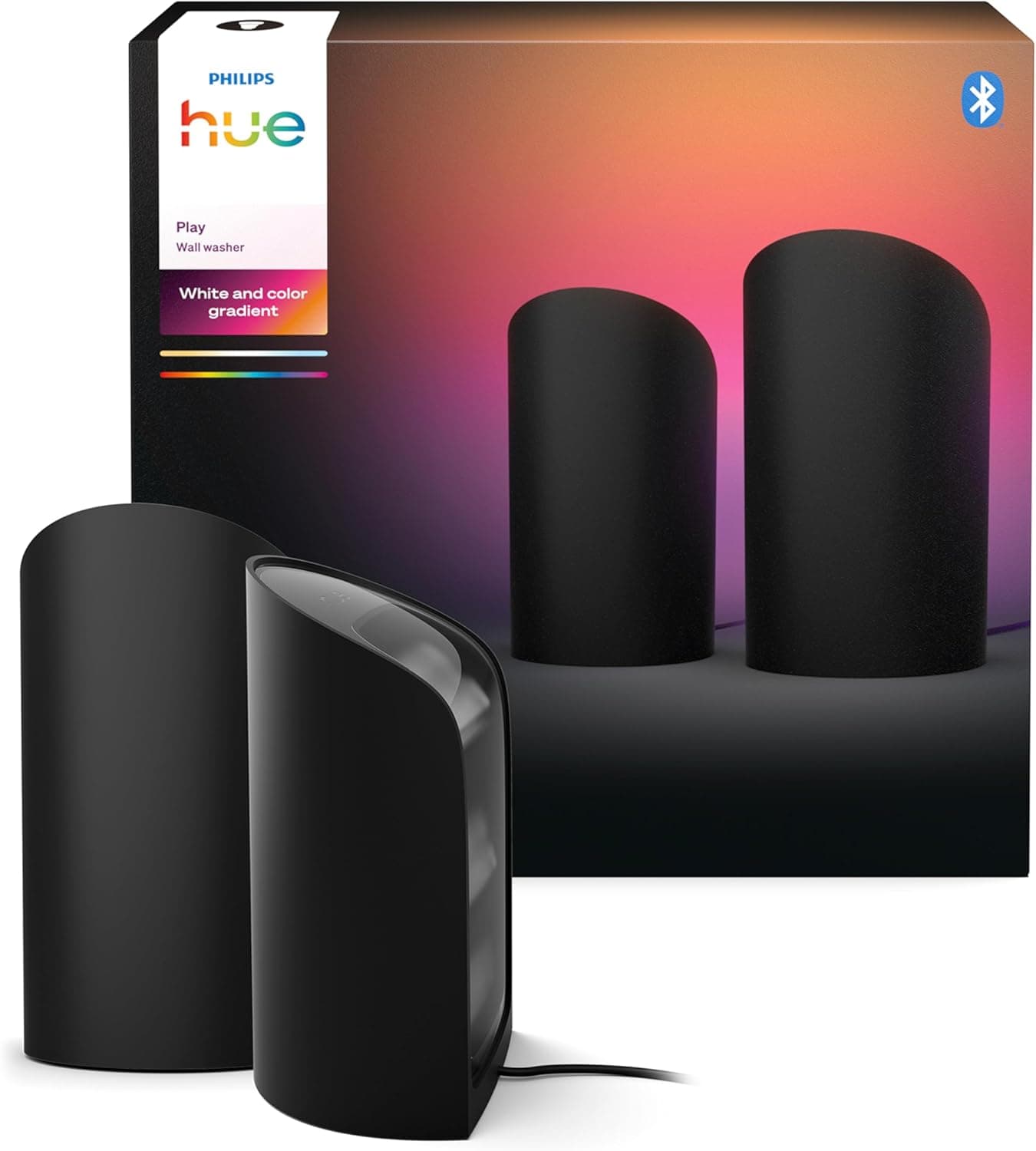 Philips Hue Flare 2li Paket Akıllı Duvar Aydınlatma - Siyah - Renkli ışık, ColorCast teknolojisi, Bluetooth uyumlu, Alexa, Apple Home ve Google Assistant ile sesli kontrol