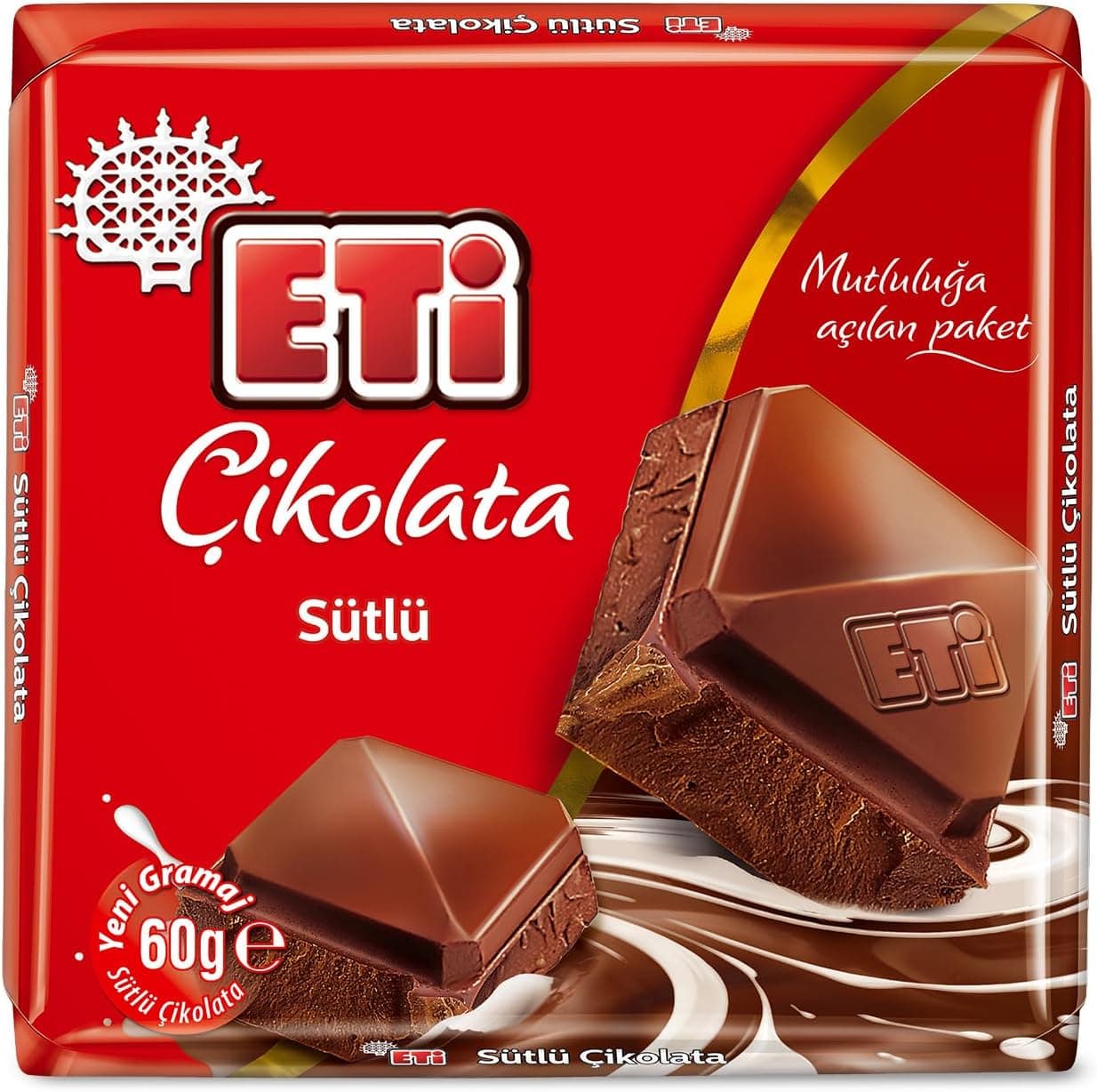Eti Sütlü Kare Çikolata 60 G X 10