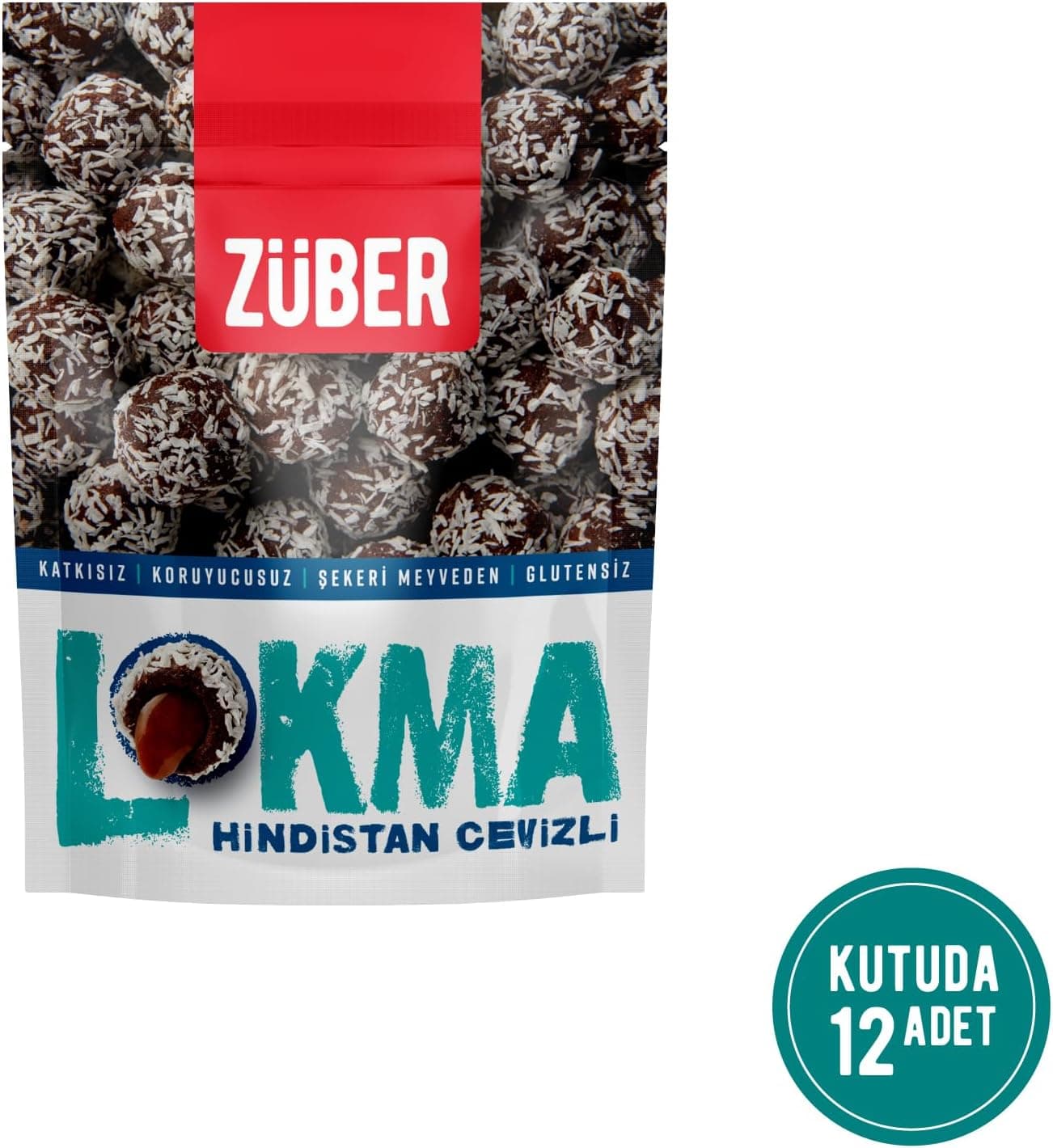 Züber Hindistan Cevizi Lokma, 96Gr, 12 Adet