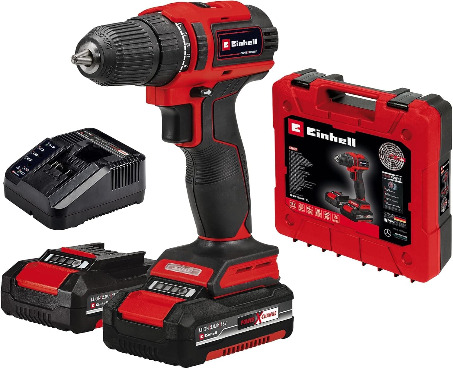 Einhell Akülü Vidalama TE-CD 18/40 Li BL (2x2,0 Ah) 4513995