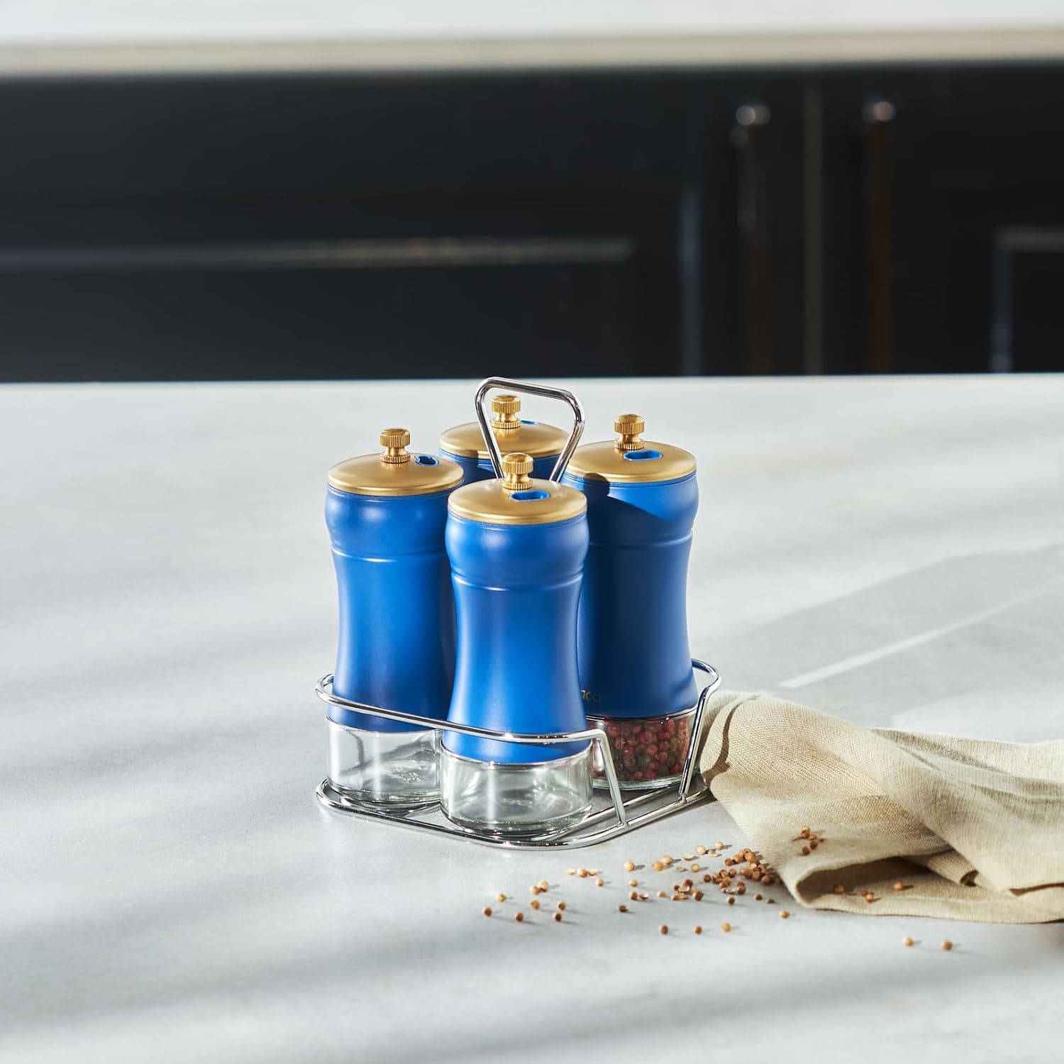 Karaca Blue Berry 5 Parça Cam Baharat Takımı
