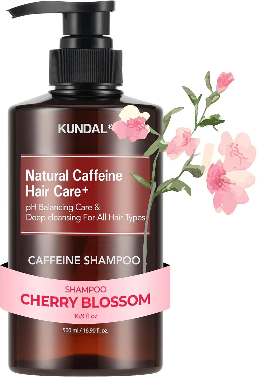 KUNDAL Kafein İçeren Dökülme Karşıtı Bakım Şampuanı Caffeine Scalp Shampoo 500ml (Cherry Blossom)