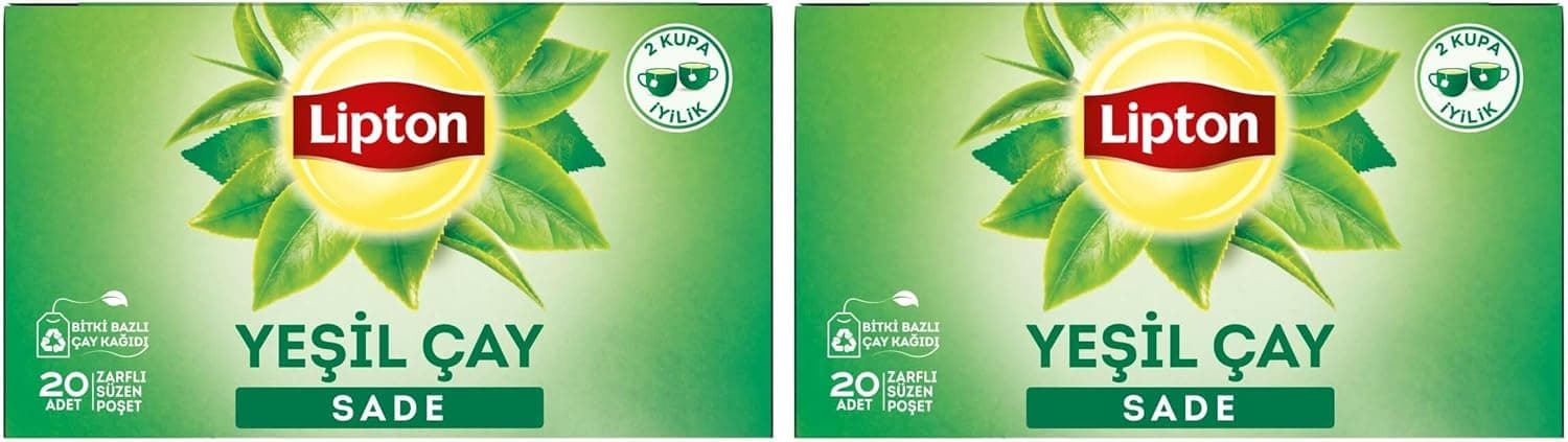 Lipton Sade Bardak Süzen Poşet Yeşil Çay 40li Paket, 30 g