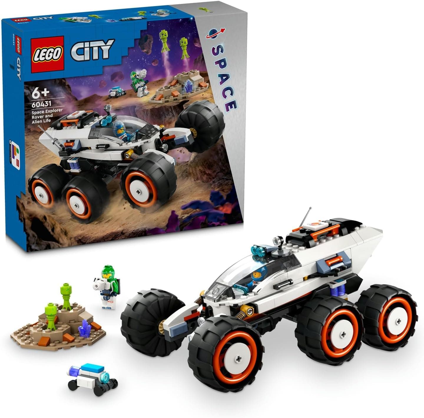 LEGO City Keşif Robotu ve Uzaylı Canlı 60431-6 Yaş ve Üzeri Kız ve Erkek Çocukları için Astronot, Oyucnak Robot ve Uzaylı Minifigürleri İçeren Yaratıcı Oyuncak Seti, Doğum Günü Hediyesi (311 Parça)
