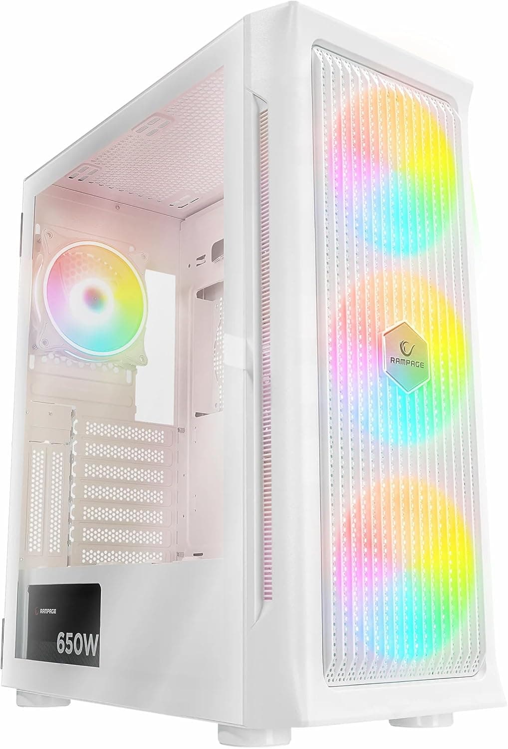 Rampage Prolix White 650W 80+ White USB 3.2 ARGB ATX Mid Tower Beyaz Kasa