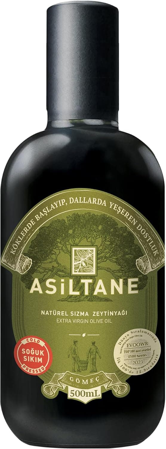 Asiltane Olgun Hasat Soğuk Sıkım Natürel Sızma Zeytinyağı 500 ml Cam Şişe