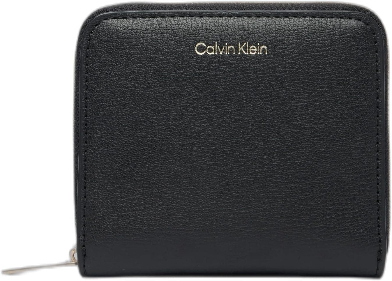 Calvin Klein FOIL LOGO MEDIUM ZIP AROUND Kadın Cüzdan Black/Toasted Coconut OS