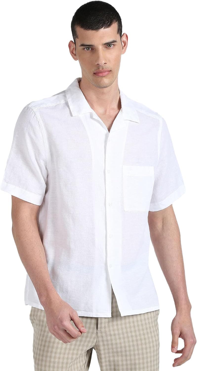 Calvin Klein LINEN COTTON CUBAN S/S SHIRT Gömlek Erkek
