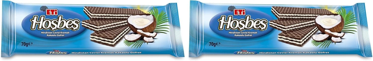 Eti Hoşbeş Hindistan Cevizi Kremalı Gofret 70 g 2li paket