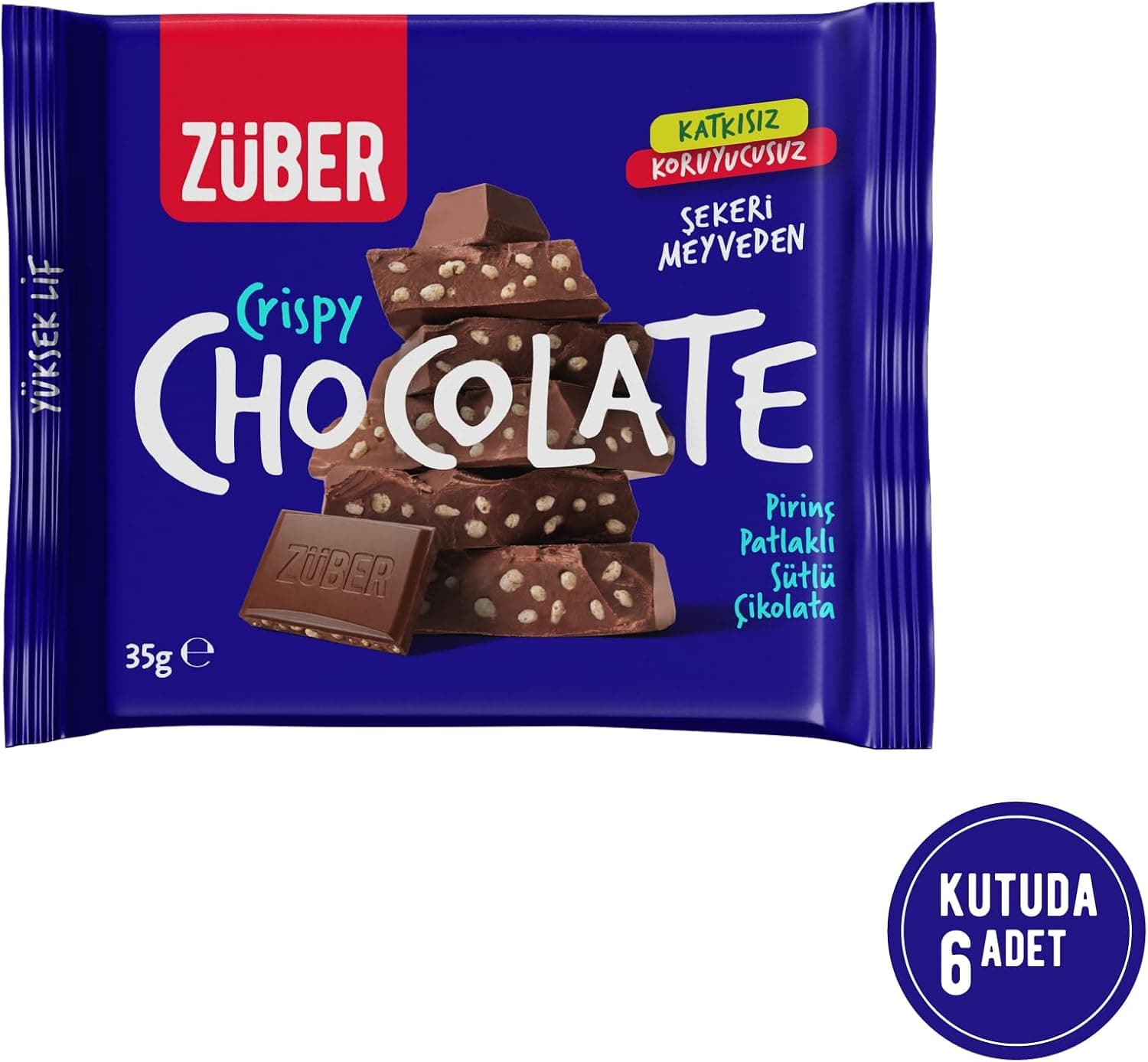 Pirinç Patlaklı Sütlü Çikolata 35g x 6 Adet