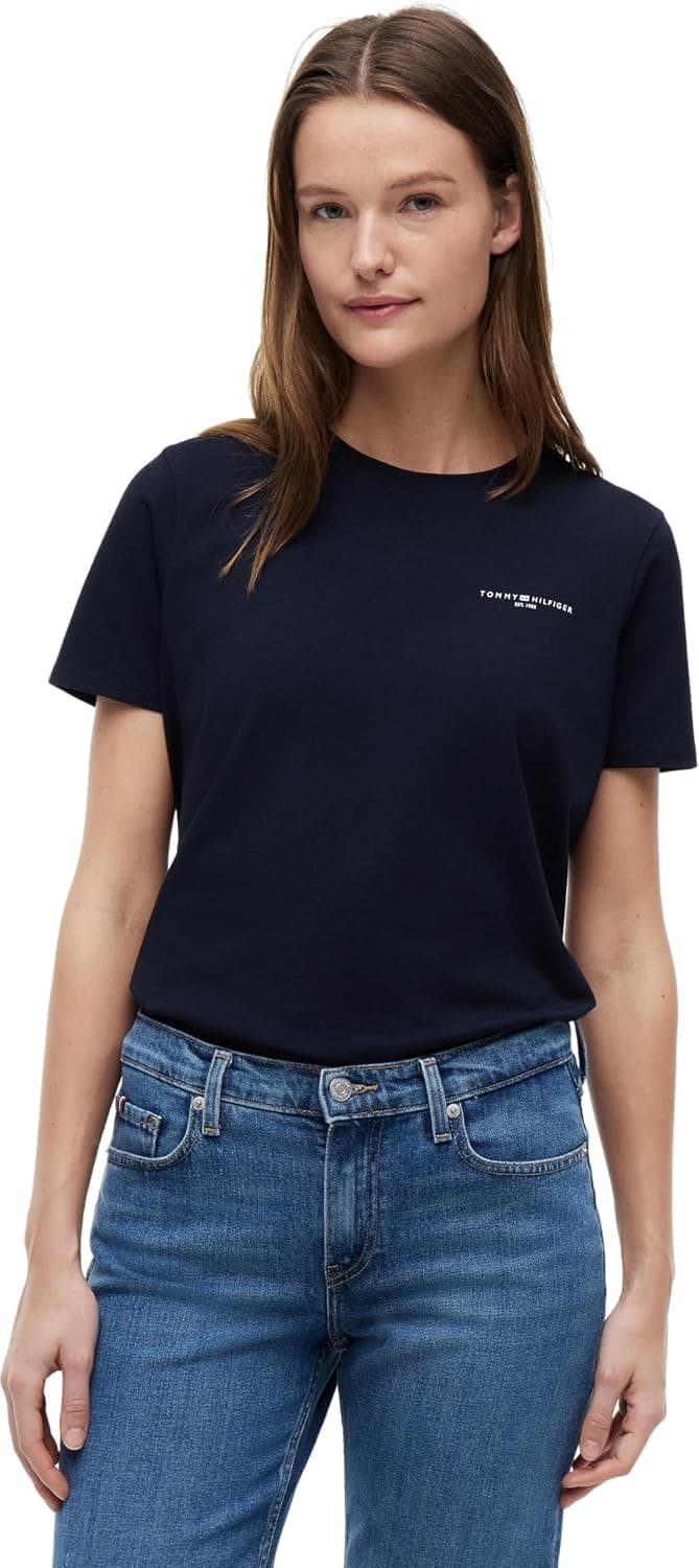 Tommy Hilfiger 1985 REG MINI CORP LOGO C-NK SS Gömlek Kadın