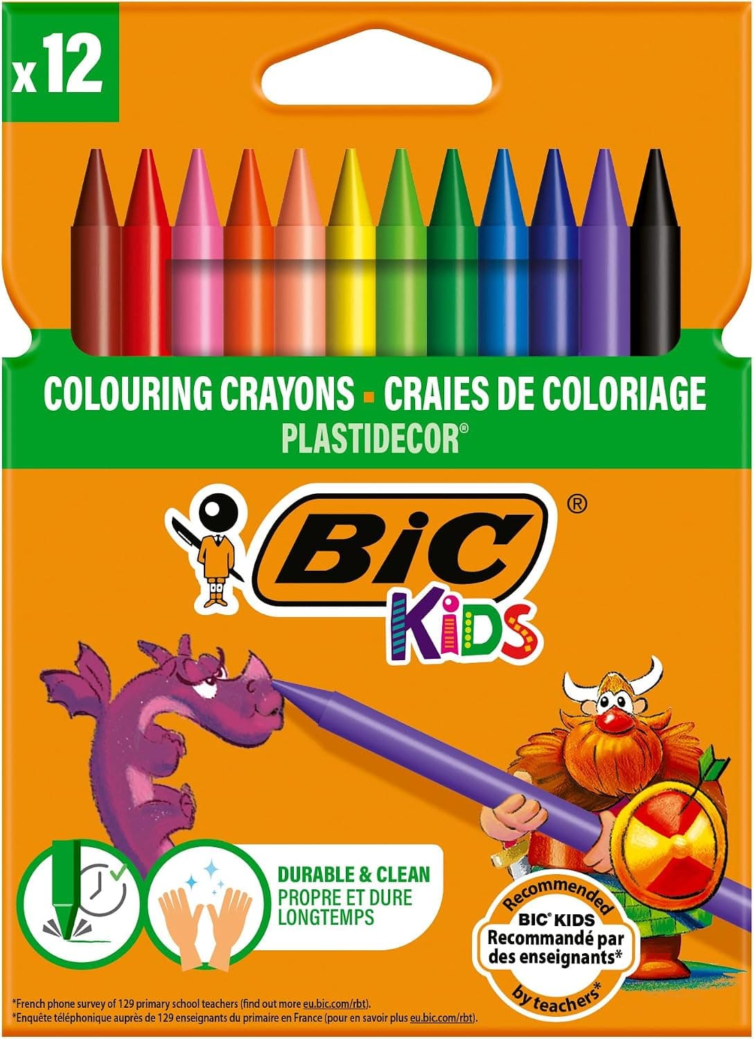 Bıc Plastidecor Elleri Kirletmeyen Pastel Boya, 12Li Kutu, Elleri Boyamaz, 30 Aydan Büyük Çocuklar İçin İdeal
