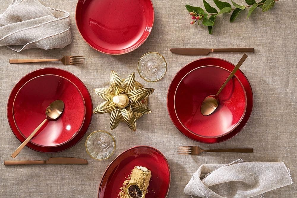 Porland Seasons Kırmızı 30 Parça 6 Kişilik Yemek Takımı
