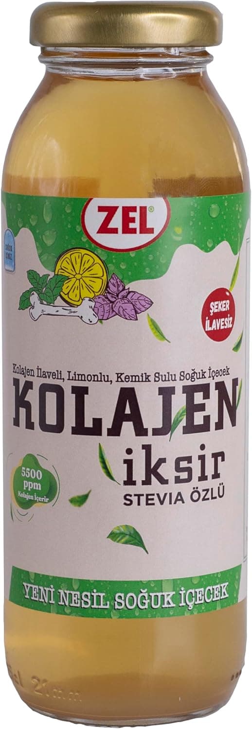ZEL Kolajen İksir 250 ml, Limonlu & Bitkisel Aromalı Fonksiyonel İçecek, Hidrolize Kolajen (%2,2), İlave Şekersiz, 18 kcal