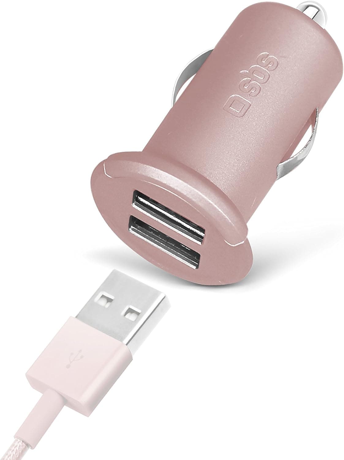 Sbs 5513 2 Mini Girişli Usb Araç Şarj Cihazı, Pembe