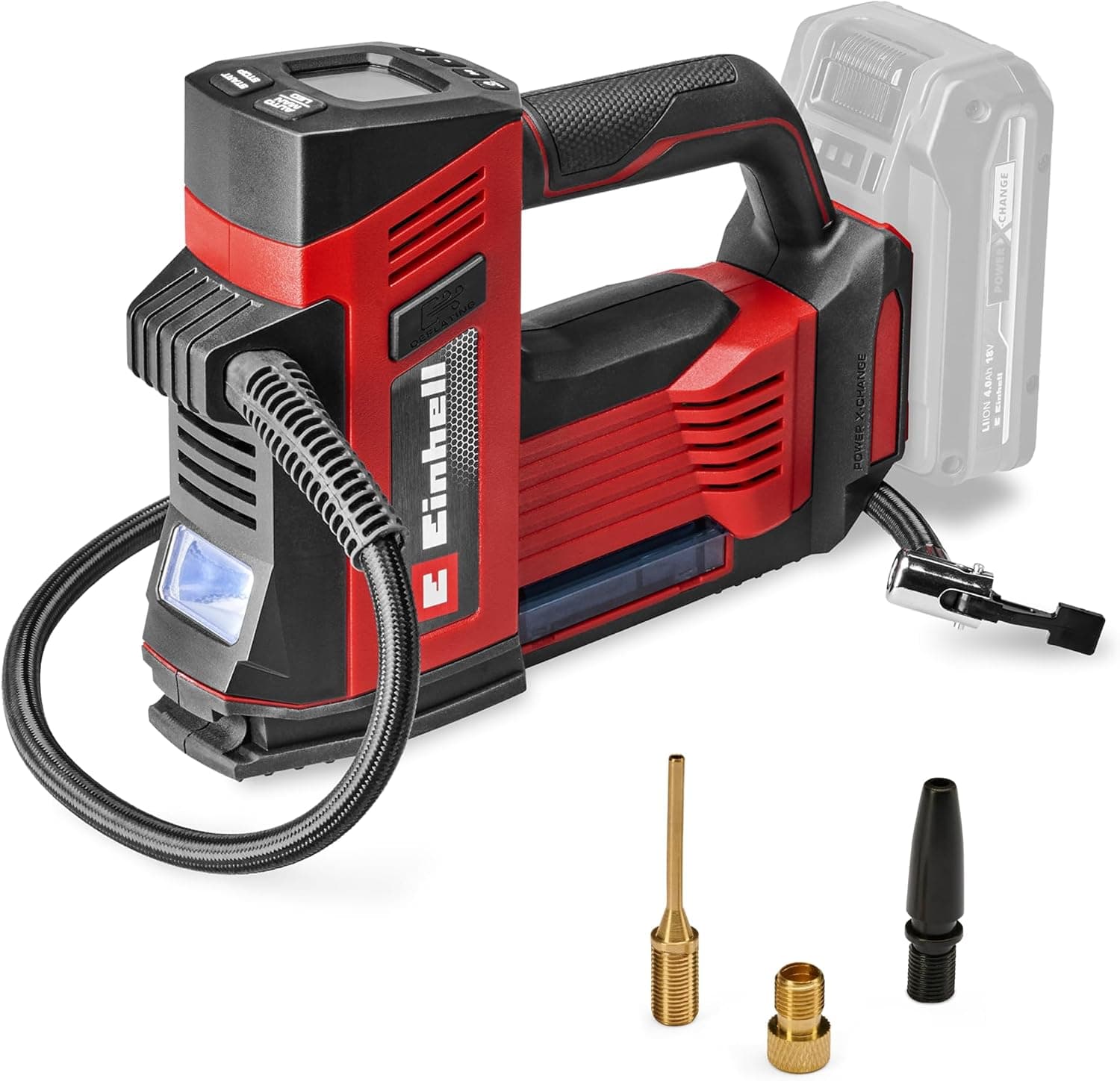 Einhell CE-CC 18/23 D Li-Solo Power X-Change Akülü Araç Kompresörü (18 V, maks. 11 bar, LCD ekranlı dijital basınç göstergesi, otomatik kapanma, akü olmadan)