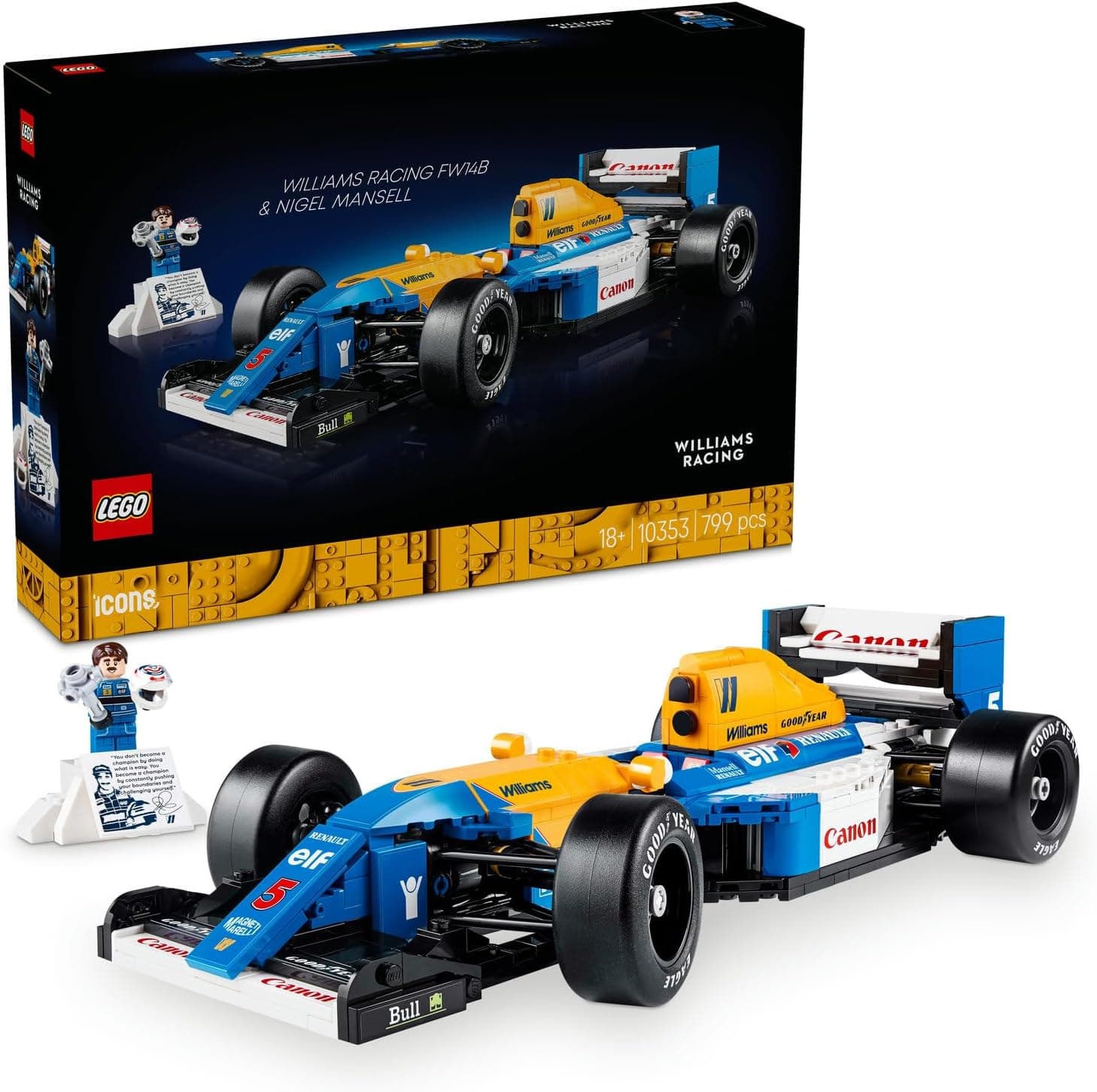 LEGO Icons Williams Racing FW14B ve Nigel Mansell 10353