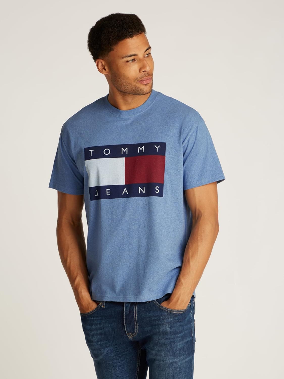 Tommy Hilfiger TJM RLX MELANGE BIG FLAG TEE Tişört Erkek