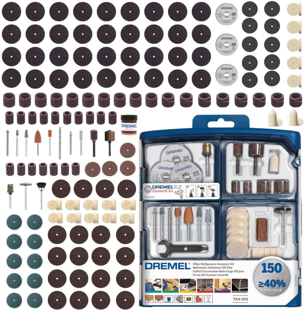 Dremel 724 EZ SpeedClic Çok Amaçlı Aksesuar Seti, 150li