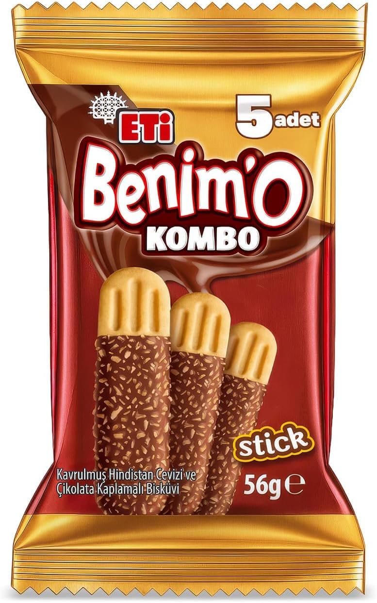 Eti BenimO Kombo Hindistan Cevizi ve Çikolata Kaplamalı Bisküvi 56 g