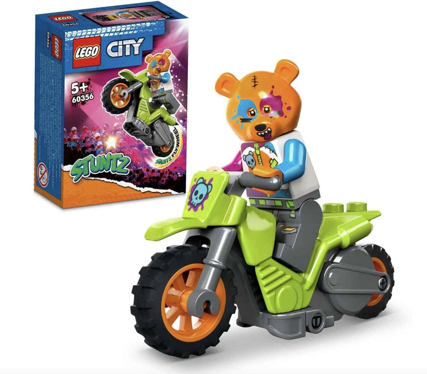 LEGO® City Ayı Gösteri Motosikleti 60356-5 Yaş ve Üzeri Çocuklar için Gerçek Gösteriler Yapabilen Sürücü Minifigürü İçeren Yaratıcı Oyuncak Yapım Seti (10 Parça)