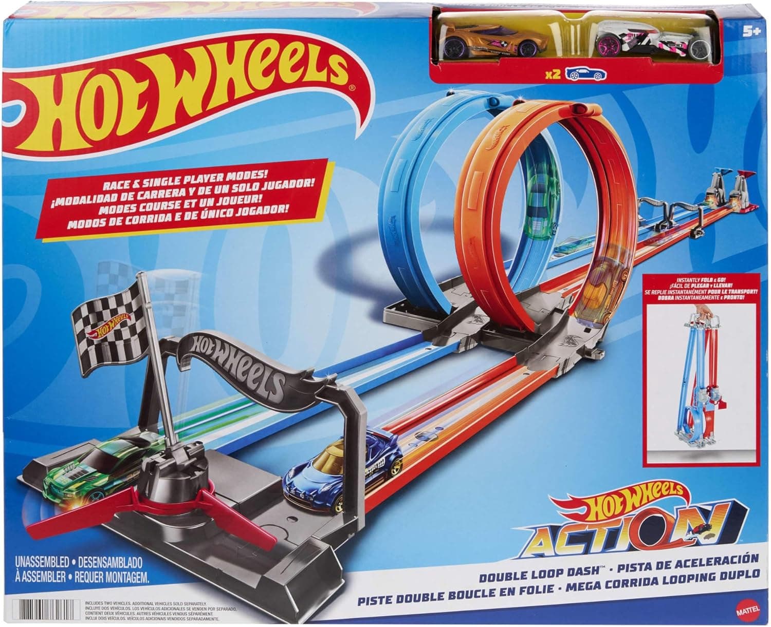 Hot Wheels Çift Çemberde Depar Pist Seti, 5 Yaş Ve Üzeri, Gfh85