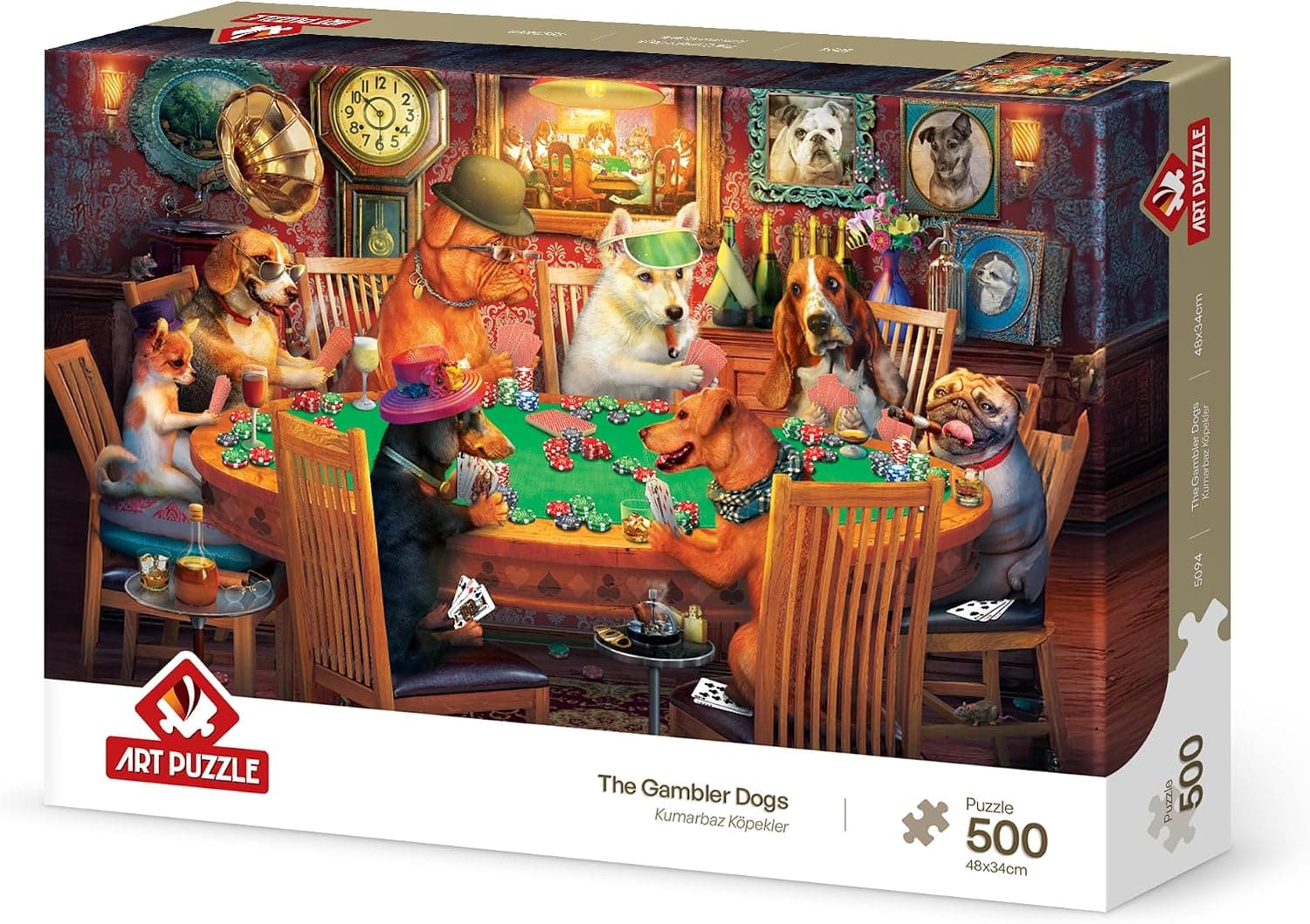 Art Puzzle Kumarbaz Köpekler 500 Parça Puzzle