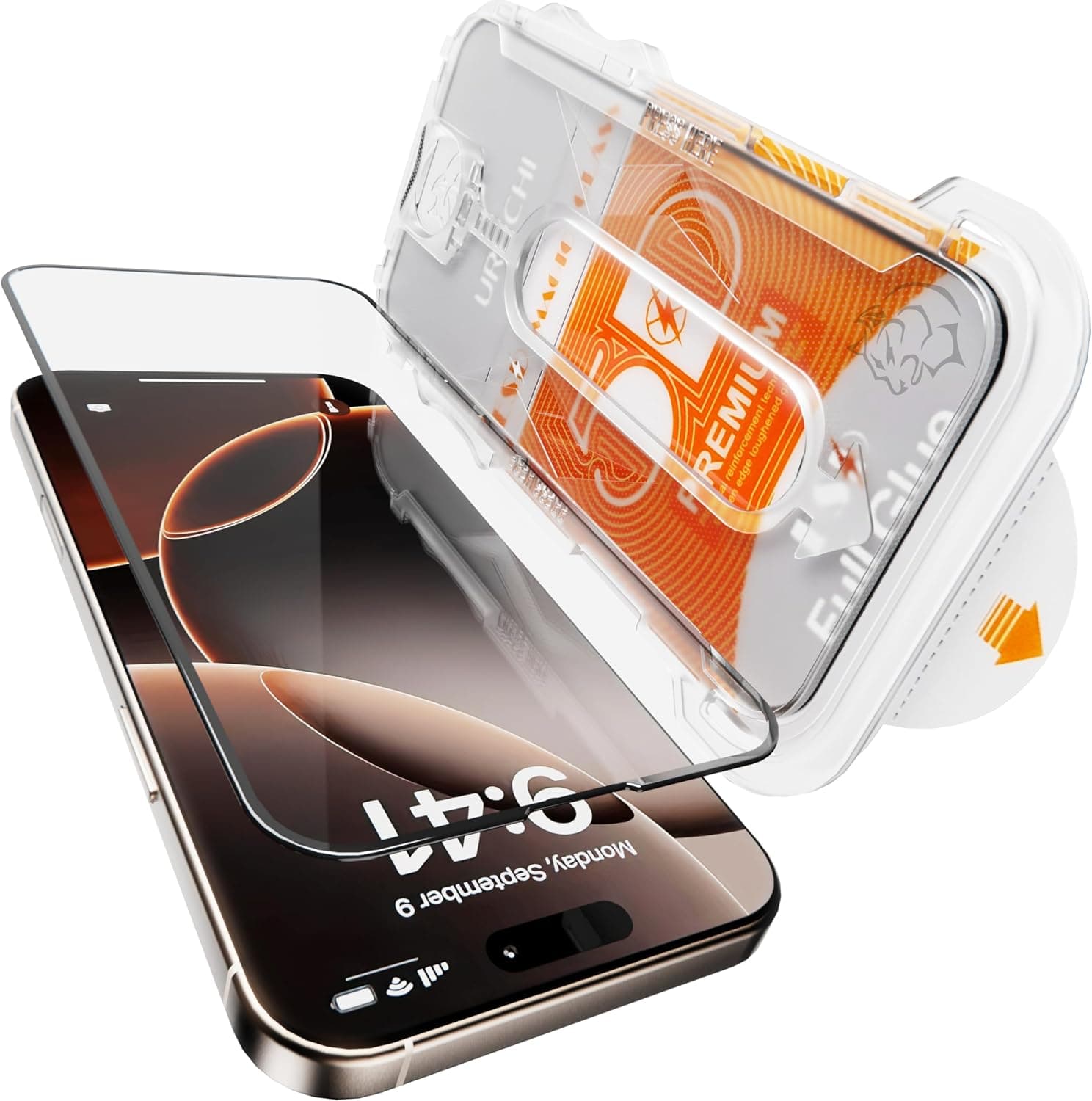 Uruchı İphone 18 Pro Max Ekran Koruyucu Premıum Hizalama Aparatlı Ve Takılırken Camın Altında Kesinlikle Toz Bırakmayan