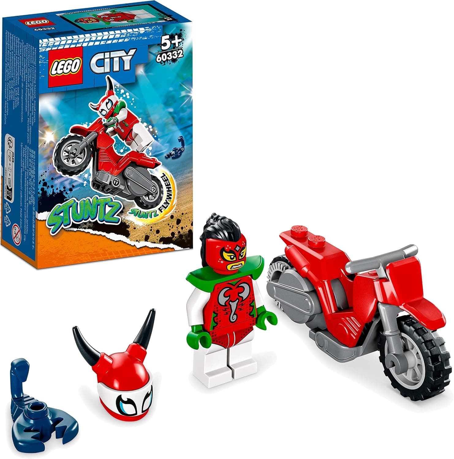 LEGO® City Korkusuz Akrep Gösteri Motosikleti 60332-5 Yaş ve Üzeri Çocuklar için Stuntz Oyuncağı Yapım Seti (15 Parça)
