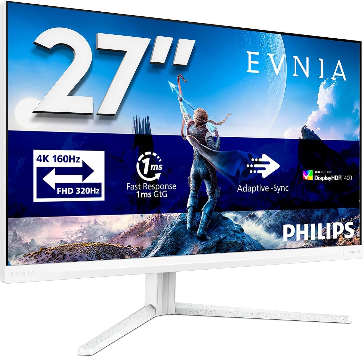 Philips Evnia 27M2N5901A-00 27 inç UHD Oyun Monitörü, 160Hz 4K / 320Hz FHD Çift Çerçeve, 1ms, IPS, G-Sync comp., HDR400, Ambiglow (3840x2160, 2x HDMI 2.1, DP 1.4, USB-C 65W, USB Hub)