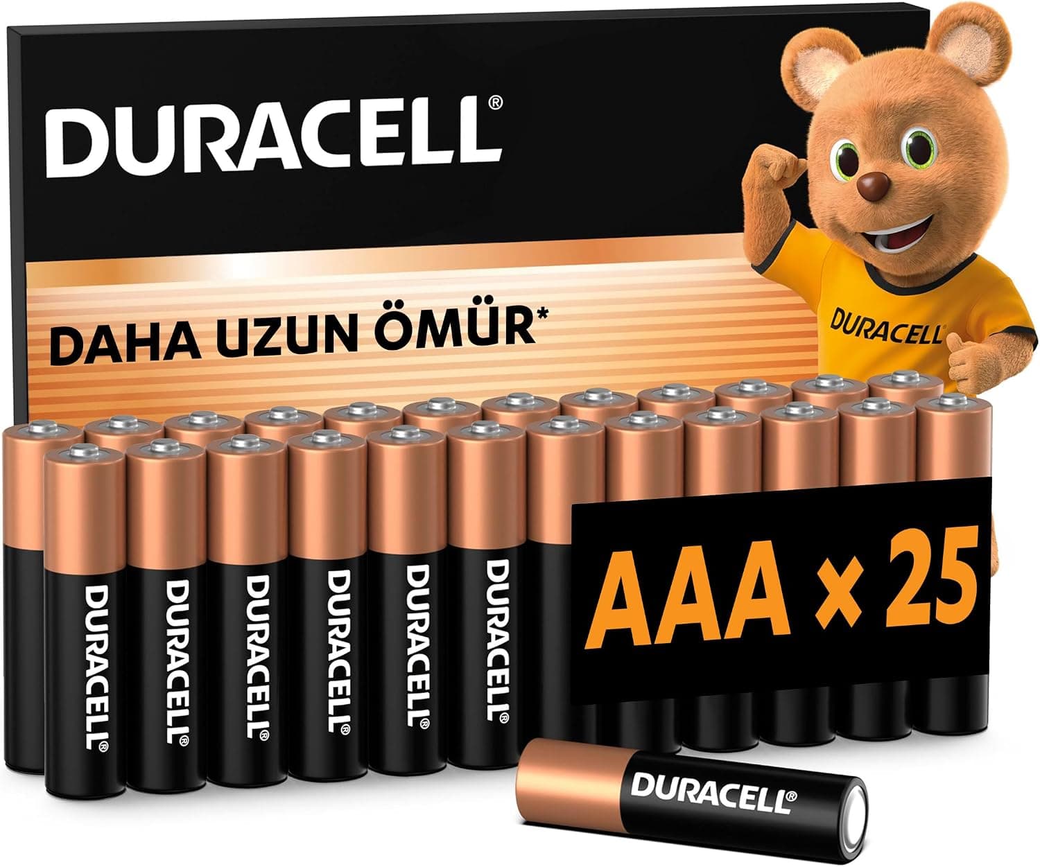 Duracell Basic AAA Alkalin İnce Kalem Pil (25li Paket) – 1,5V – LR03 MN2400