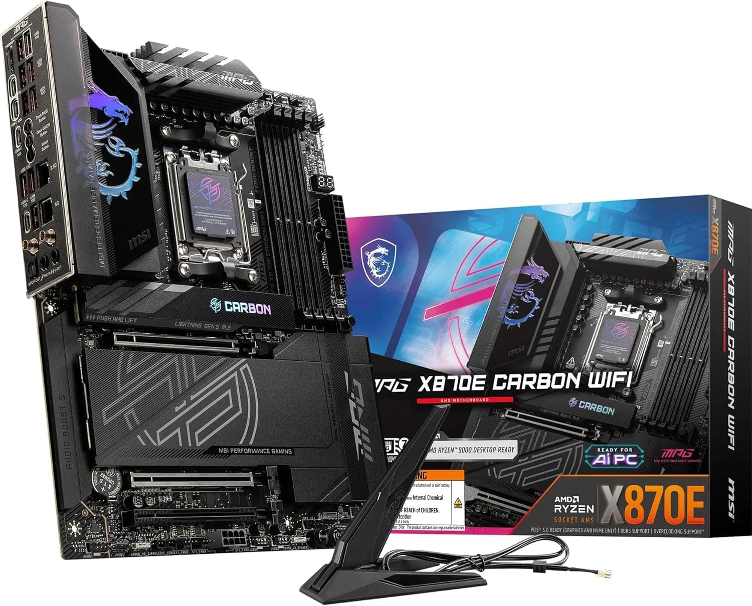 MSI MPG X870E CARBON WIFI AM5 DDR5 8400MHZ(OC) USB4 4x M.2 HDMI 5G LAN 2.5G LAN WIFI 7 RGB ATX