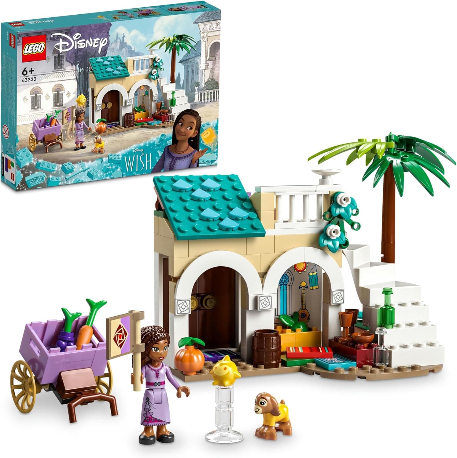 LEGO │ Disney Asha Rosas Şehrinde 43223 6 Yaş ve Üzeri Çocuklar için Dilek Filminden Koleksiyonluk Yaratıcı Oyuncak Yapım Seti 154 Parça