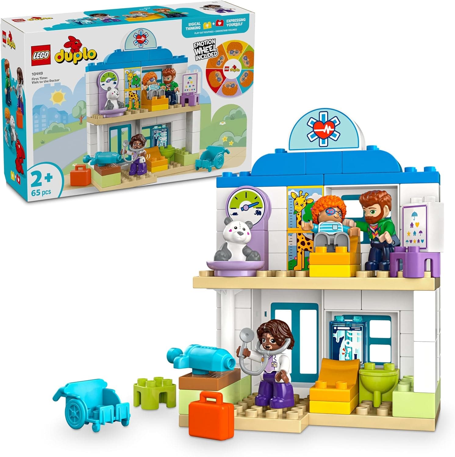 LEGO DUPLO Town İlk Doktor Ziyareti 10449-2 Yaş ve Üzeri Küçük Çocuklar İçin Eğitici ve Yaratıcı Oyuncak Yapım Seti (65 Parça)